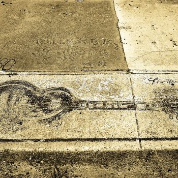 Imprint of B.B. King's guitar, Indianola, MS