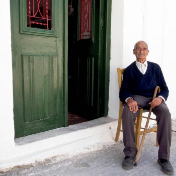 Old man with cane, Island of Crete, Greece