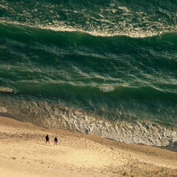 Looking down at Lake Michigan, Sleeping Bear Dunes National Park, Michigan