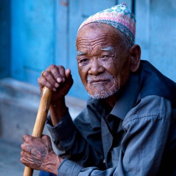 Old man, Kathmandu, Nepal. Opening Our Eyes Movie.