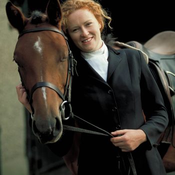 Red headed woman with horse, Kilkenny, Ireland